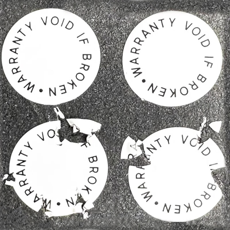 Warranty Void If Seal Broken Damaged Shredded Paper Sticker, Tamper Evident Removal Proof Repair Stamps Label