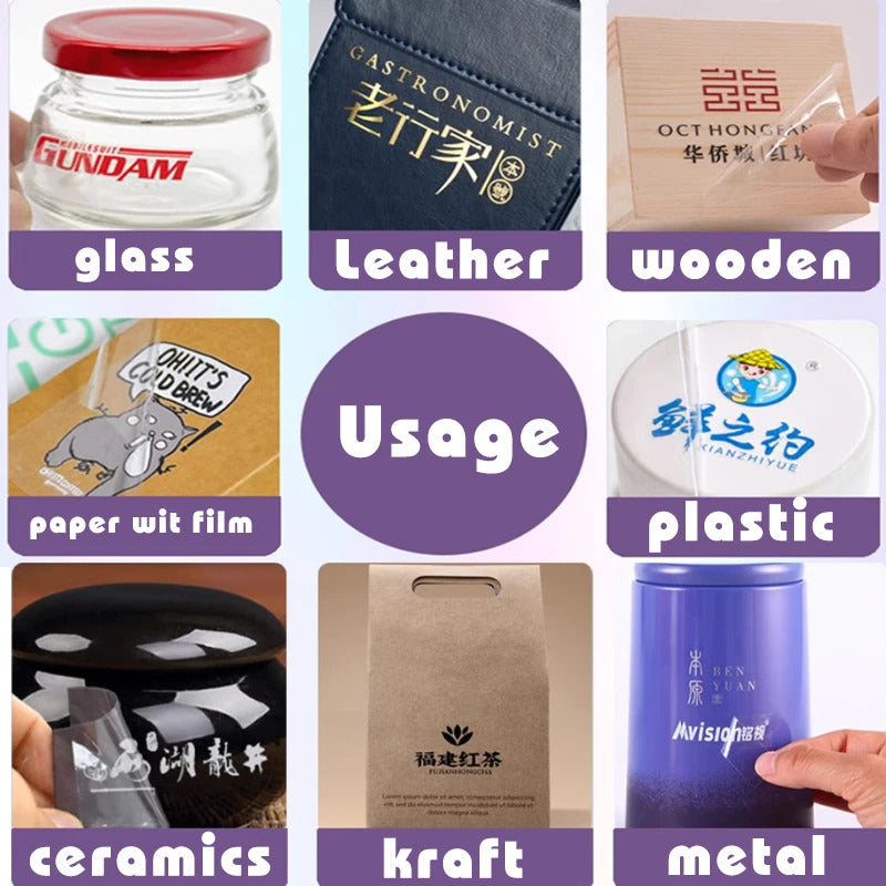 Custom Laser Transfer Sticker, Personal Logo Holographic Self-adhesive Label on bottles Tubes, Metal Material