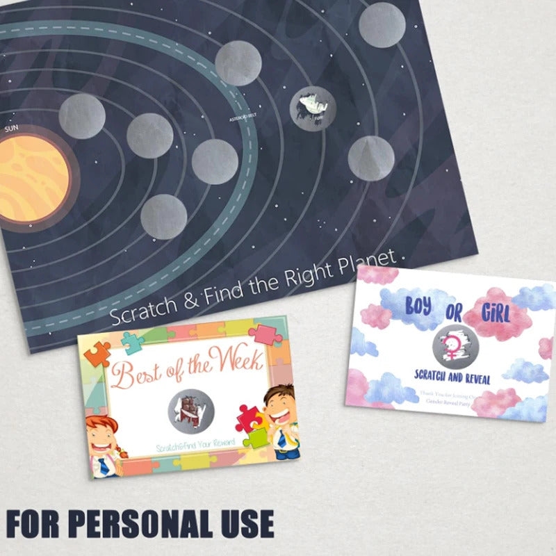 Round Silver Scratch Off Stickers, Self Adhesive Labels for Lottery Tickets DIY, Raffle Ticket Games Creating (Gold)