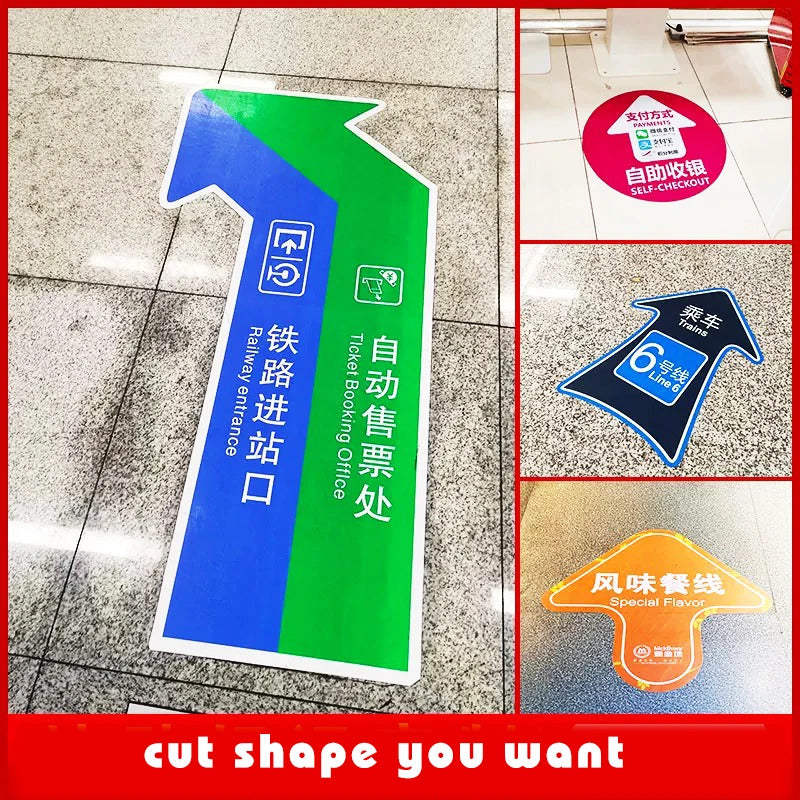 Custom Outdoor Floor Stickers, High-Adhesion Wall Decals, Weatherproof Advertising Signs