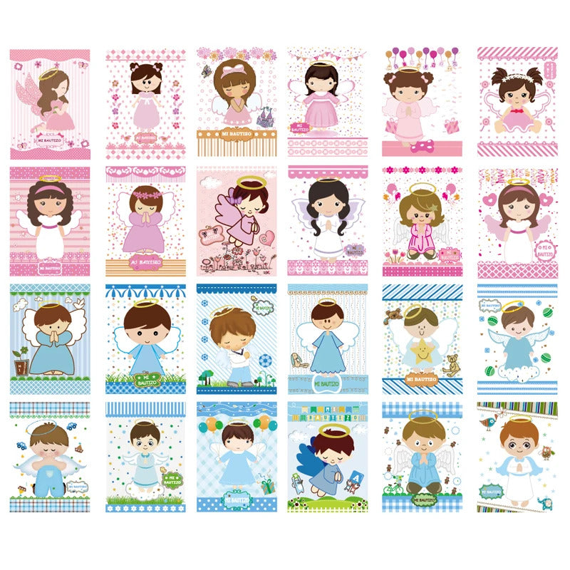 First Communion Name Labels, with Baby Name and Date Stickers for Party Decoration