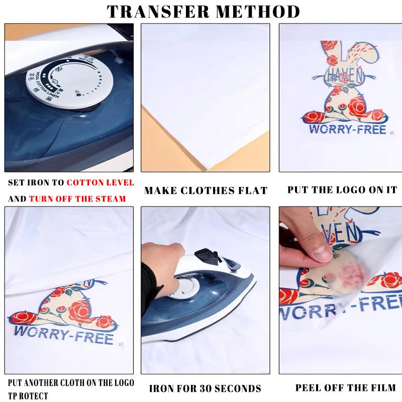 Heat Iron Transfer Stickers with Personal Logo, Name Label For T-shirt, Clothes Bag, Shoes