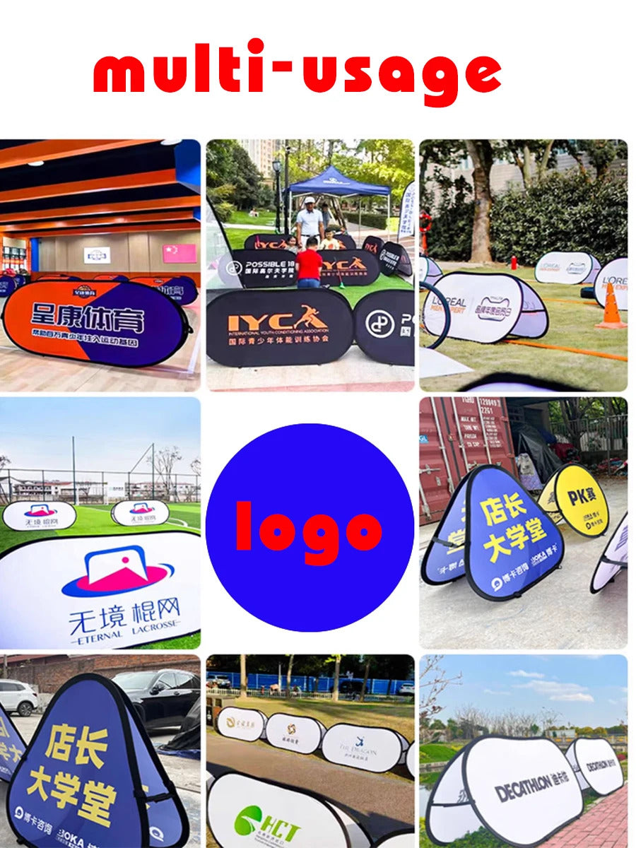Custom Outdoor Folding Floor Signs for Sport Competition Fence Advertising with Company Logo Exhibition Display Stand
