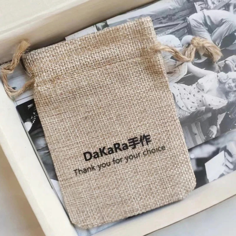 50pcs Small Jute Bags with Personalized Name Gift Bags, Kraft Fabric Bag, Party Favor burlap Bags with Drawstring