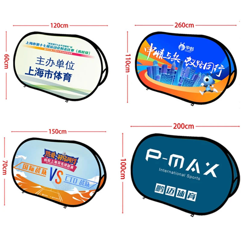 Custom Outdoor Folding Floor Signs for Sport Competition Fence Advertising with Company Logo Exhibition Display Stand