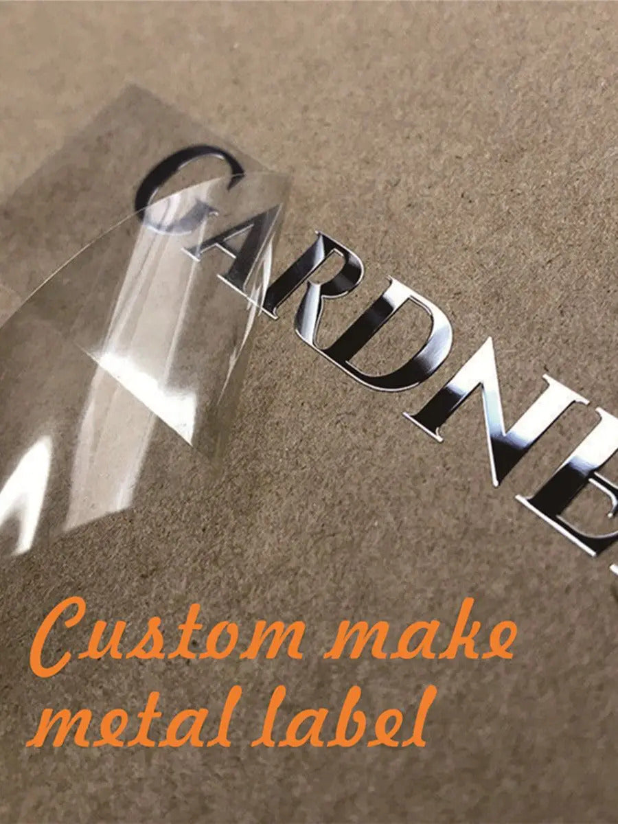 Custom Silver Transfer 3D Sticker, Metal Logo, Personalized Label, Self-adhesive Decal 50pcs