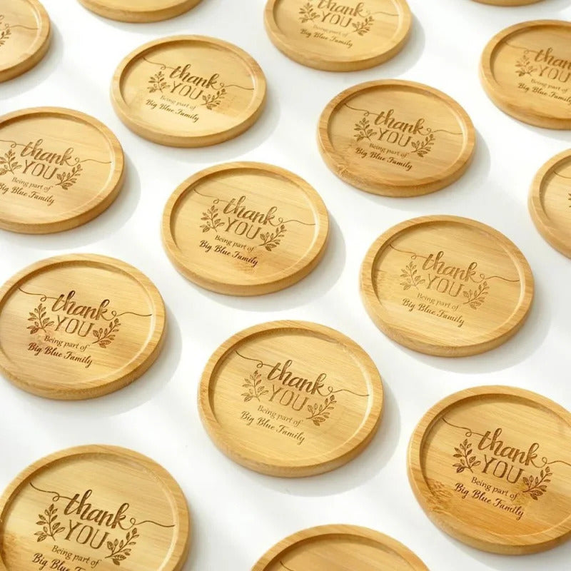 10 posavasos personalizados con nombre grabado, posavasos para regalos navideños y recuerdos de boda. 