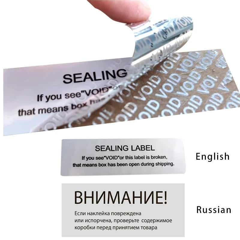 200pcs Silver Security Warranty Void Stickers Tamper Proof Evident Sealing Label for Package