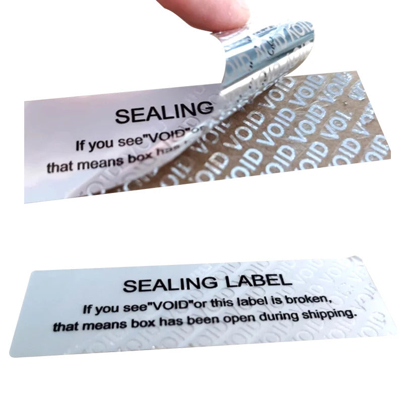 200pcs Silver Security Warranty Void Stickers Tamper Proof Evident Sealing Label for Package