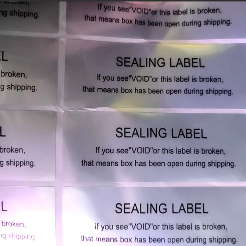 200pcs Silver Security Warranty Void Stickers Tamper Proof Evident Sealing Label for Package