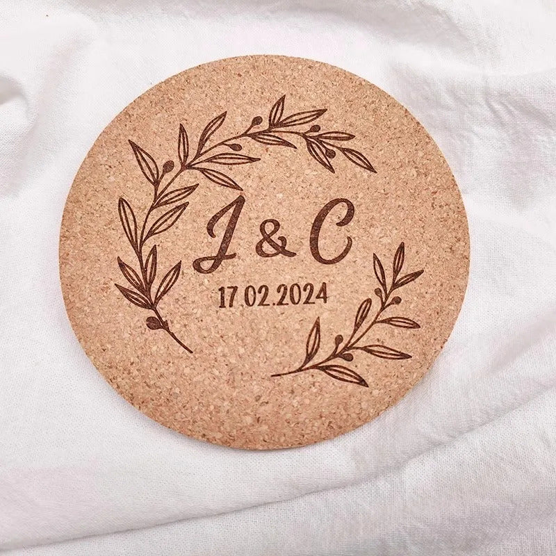 Print name on natural  coaster