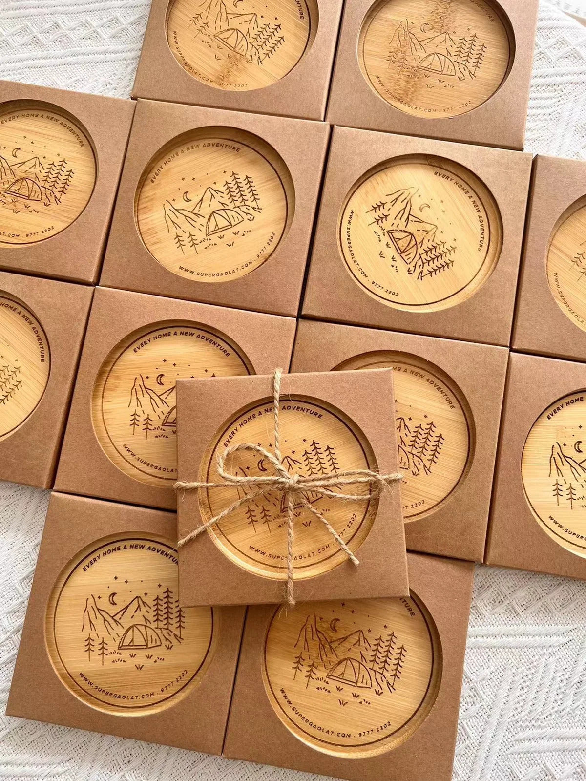 10 posavasos personalizados con nombre grabado, posavasos para regalos navideños y recuerdos de boda. 