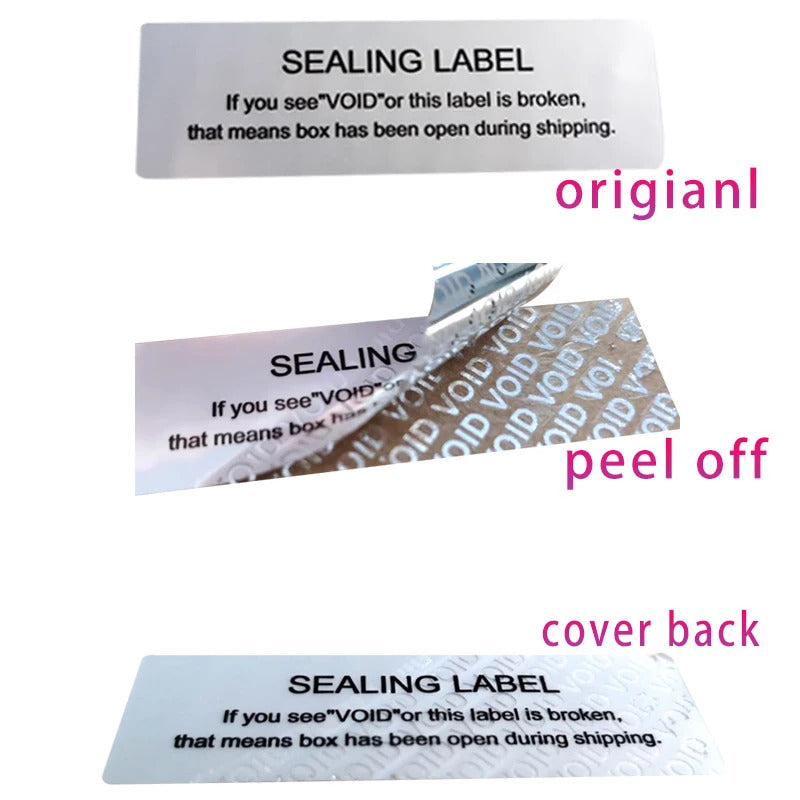 200pcs Silver Security Warranty Void Stickers Tamper Proof Evident Sealing Label for Package