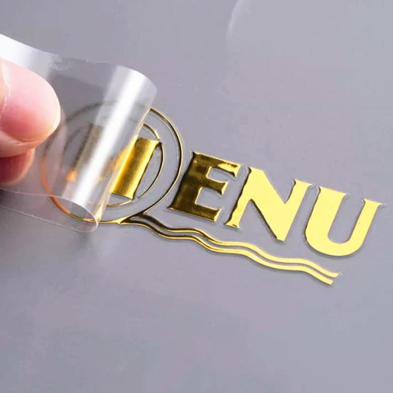 50pcs Custom 3D Gold UV Transfer Sticker, Personal Logo on Cup, Self-adhesive Label on Tubes, for Packing bag Carboard Box