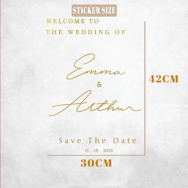 Personal Name Print Transfer Stickers, Gold, Silver, White, Wedding Mirror Label, Self-adhesive Stickers