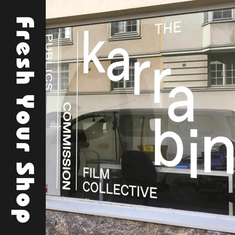 big shop window sticker with peronal design