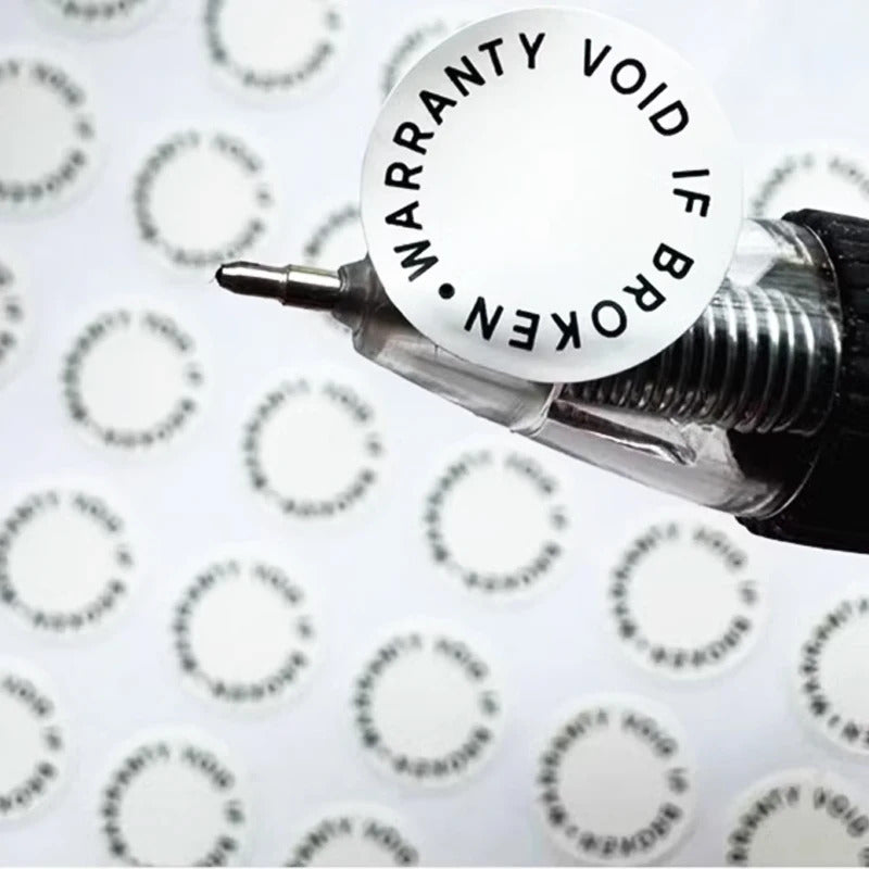 Warranty Void If Seal Broken Damaged Shredded Paper Sticker, Tamper Evident Removal Proof Repair Stamps Label