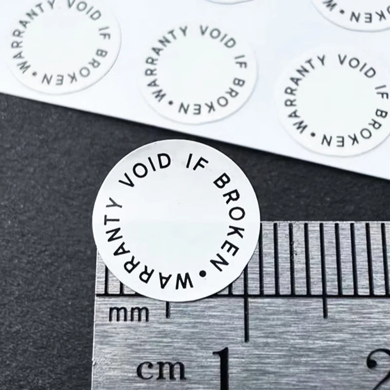 Warranty Void If Seal Broken Damaged Shredded Paper Sticker, Tamper Evident Removal Proof Repair Stamps Label