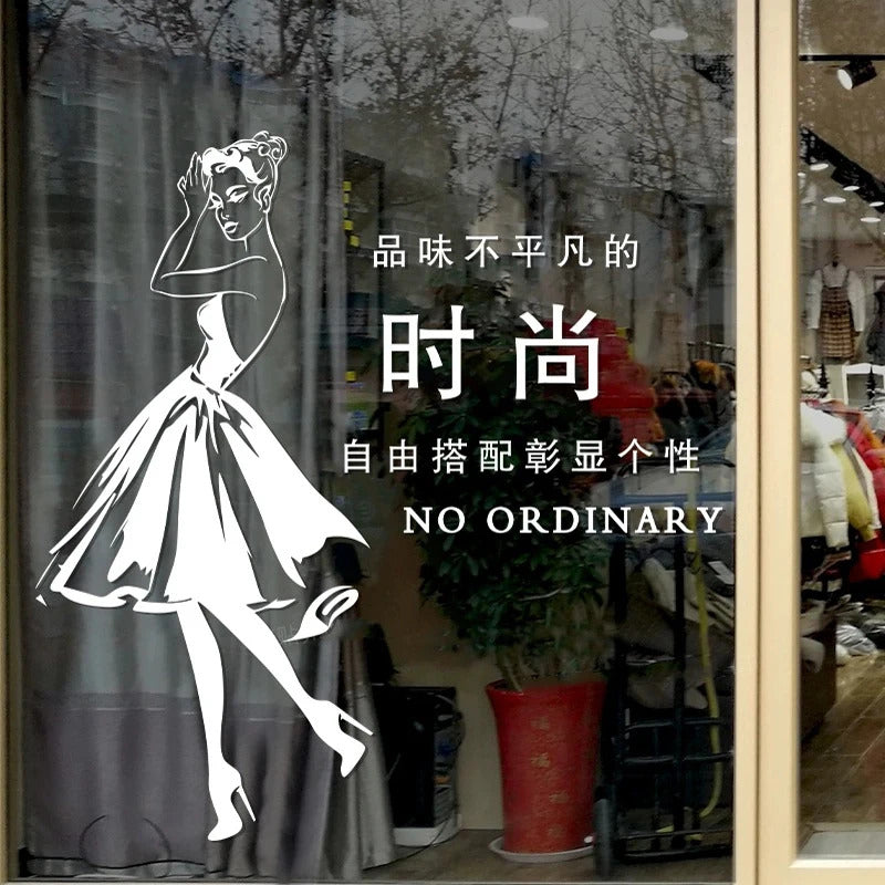 custom shop window sticker self-adhesive