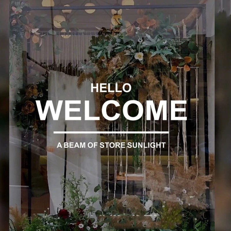 custom window label for shop or meeting room decoration