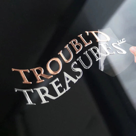 50pcs Custom Rose Gold Transfer Sticker, Self-adhesive Label On Bottles, Paper Bag, Kraft Paper and Leather Face