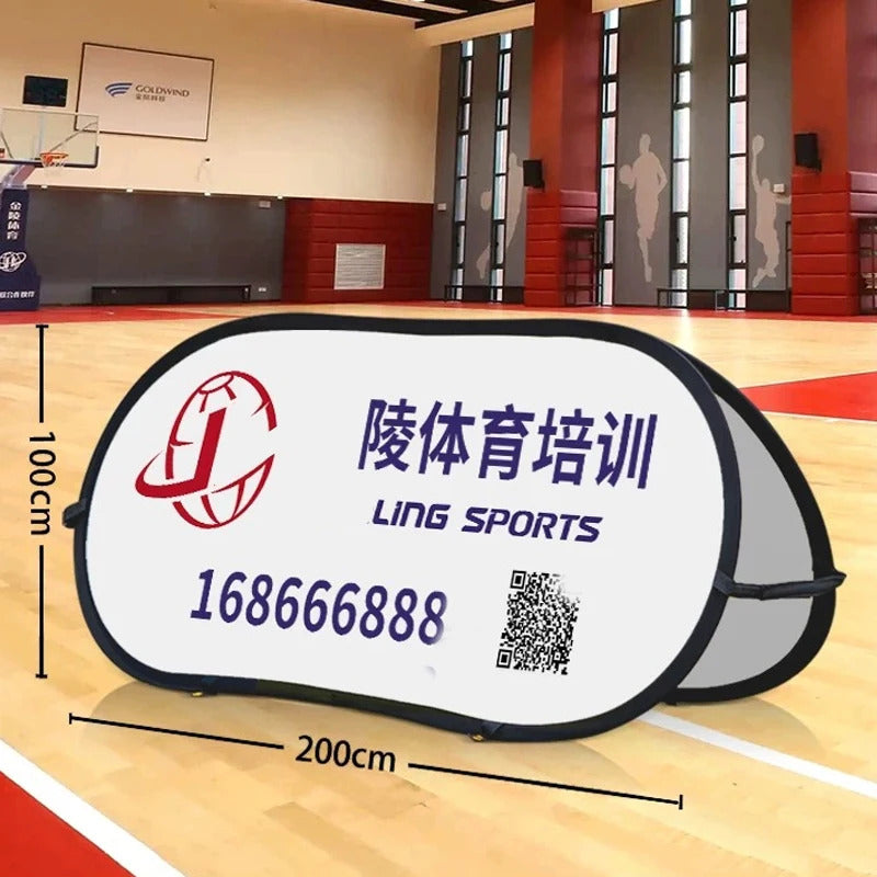 Custom Outdoor Folding Floor Signs for Sport Competition Fence Advertising with Company Logo Exhibition Display Stand